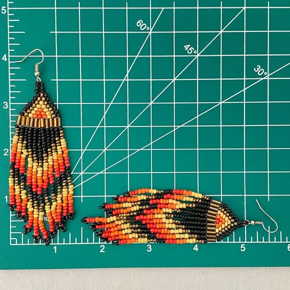 Unsigned Papparazi Colors Of The Wind Earrings Colorful Seed Bead Dangle Drop - Picture 7 of 7